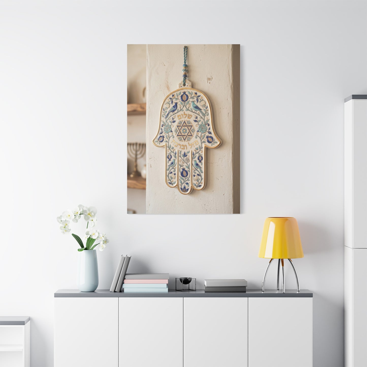 Ceramic Hamsa Blessing Wall Art & Canvas Print