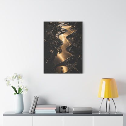 Sculptural Gold Golf Terrain Wall Art & Canvas Print