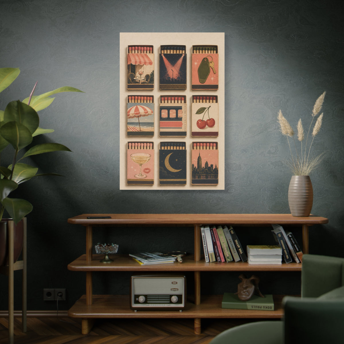 Retro Matchbox Romance Display Wall Art & Canvas Print