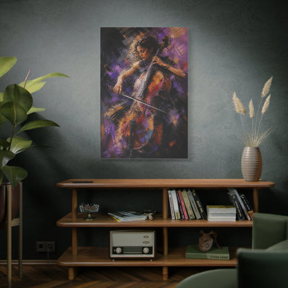 Abstract Cellist Motion Painting Wall Art & Canvas Print