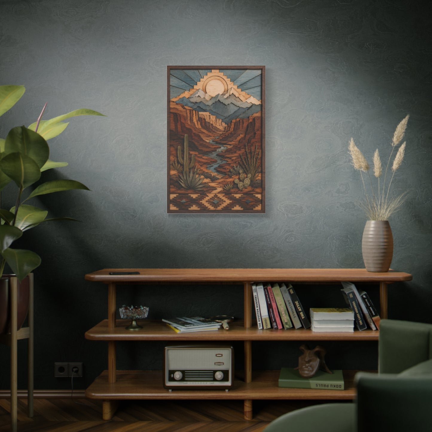 Layered Canyon Wood Mosaic Southwest Wall Art & Canvas Print