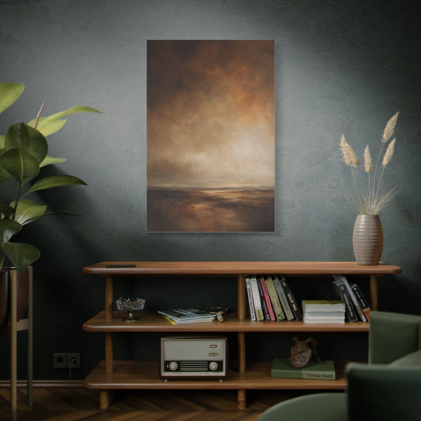 Earthy Brown Horizon Abstraction Wall Art & Canvas Print