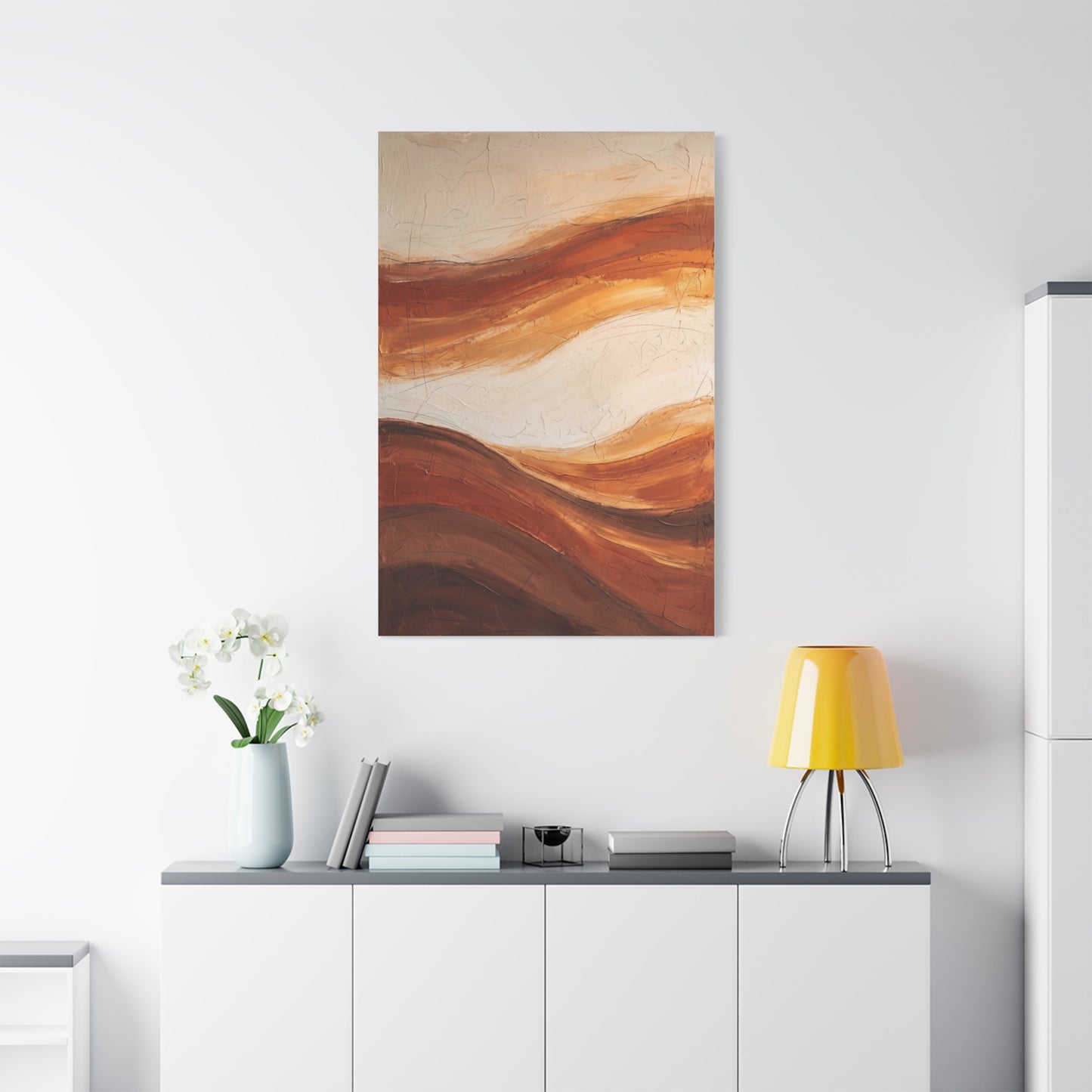 Terracotta Flow Minimal Abstract Wall Art & Canvas Print