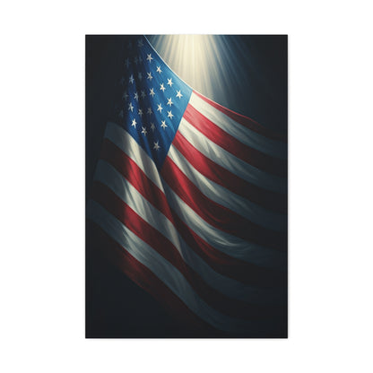Spotlight American Flag Honor Wall Art & Canvas Prints
