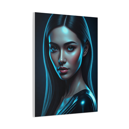 Midnight Blue Gaze Portrait Wall Art & Canvas Prints