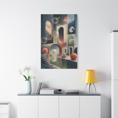 Surreal Geometric Portal Landscape Wall Art & Canvas Print