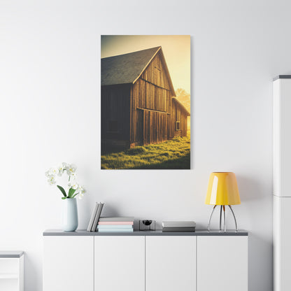 Sunlit Barn with Side Light Glow Wall Art & Canvas Prints