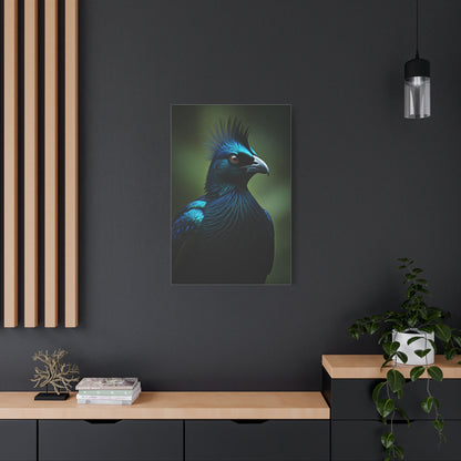 Midnight Crested Starling Portrait Wall Art & Canvas Prints