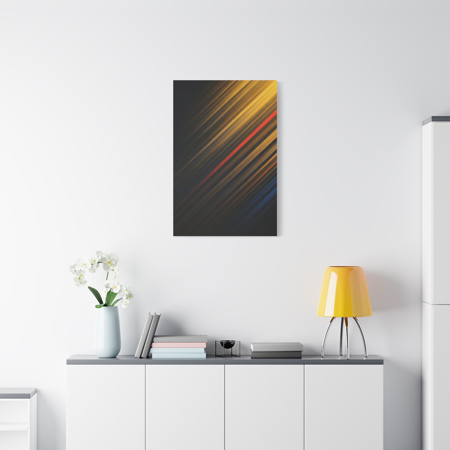 Golden Diagonal Light Abstract Wall Art & Canvas Prints