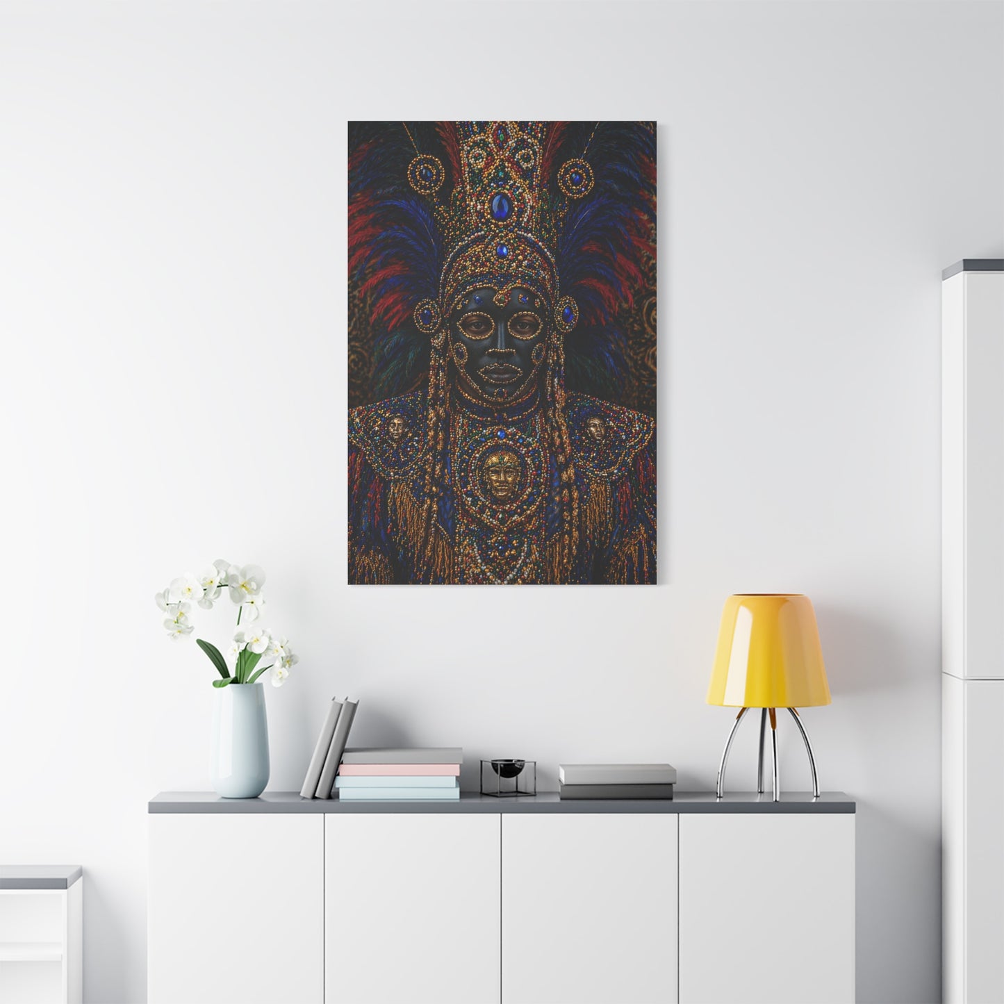 Black Masking Ceremonial Portrait Wall Art & Canvas Print