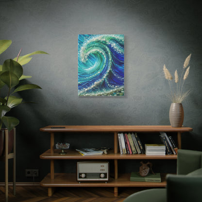 Crystal Ocean Curl Glass Texture Wall Art & Canvas Print
