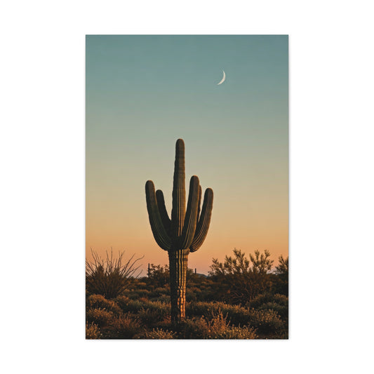 Solitary Saguaro Under Open Desert Sky Wall Art & Canvas Prints