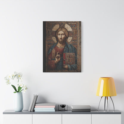 Christ Icon Mosaic Sacred Portrait Wall Art & Canvas Print