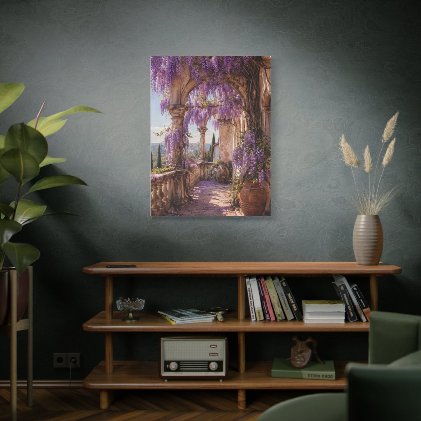 Wisteria Stone Terrace Garden Wall Art & Canvas Print