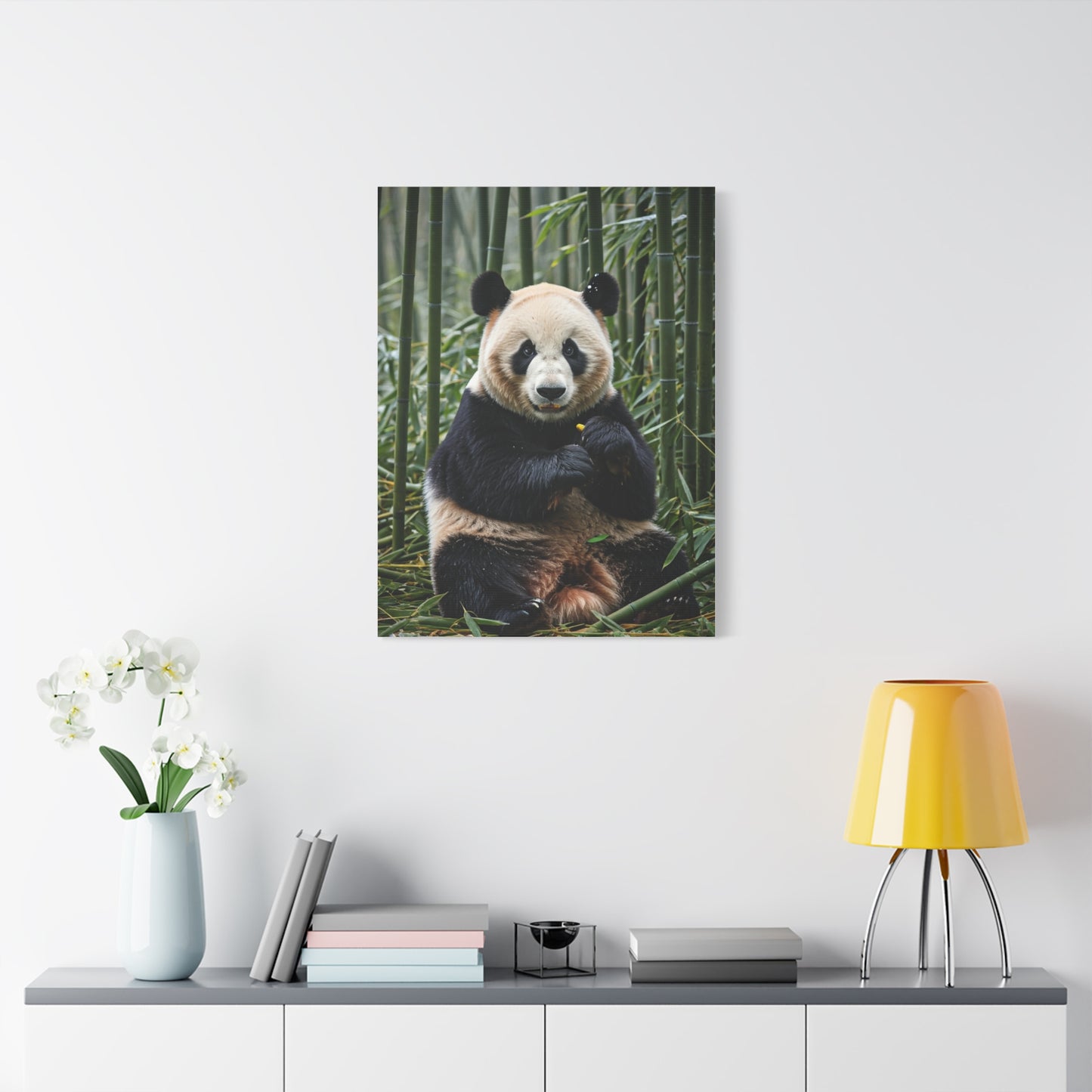 Gentle Panda Among Bamboo Wall Art & Canvas Prints