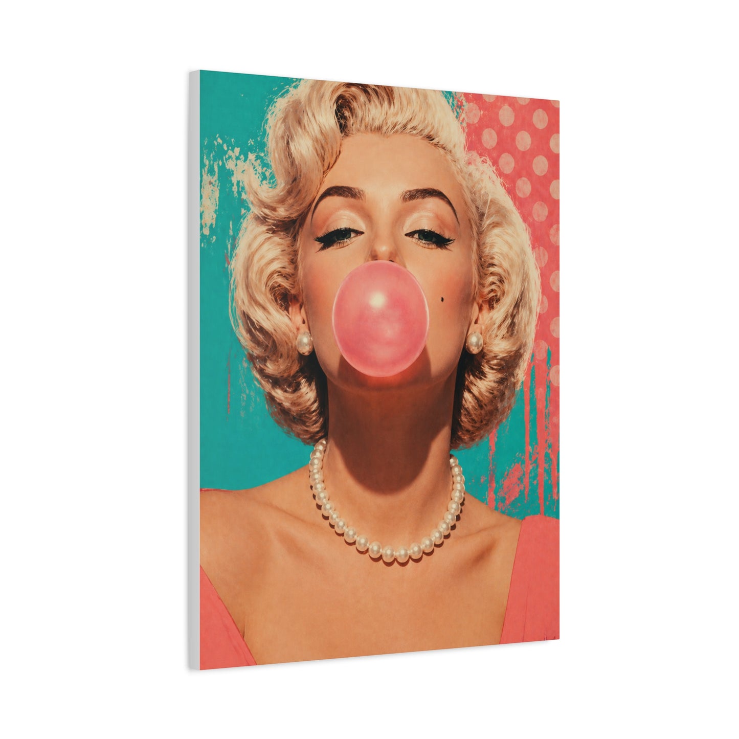 Retro Pop Glam Bubble Portrait Wall Art & Canvas Print