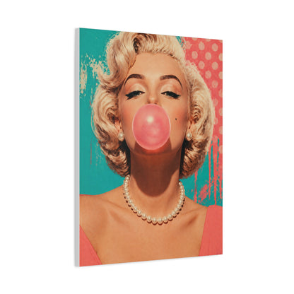 Retro Pop Glam Bubble Portrait Wall Art & Canvas Print