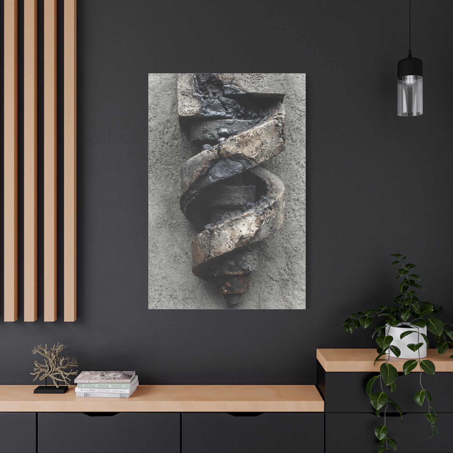 Weathered Spiral Stone Sculpture Wall Art & Canvas Print
