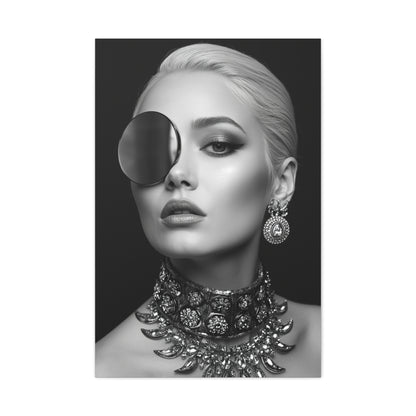 Monochrome Luxury Disc Portrait Wall Art & Canvas Print