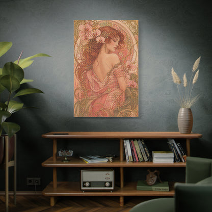 Art Nouveau Pink Muse Portrait Wall Art & Canvas Print