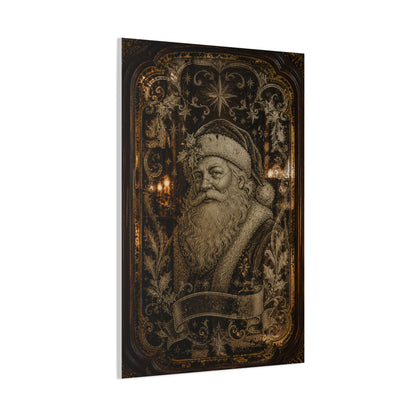 Victorian Etched Mirror Santa Wall Art & Canvas Print