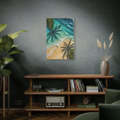 Aerial Coastal Palm Shadows Tropical Wall Art & Canvas Print