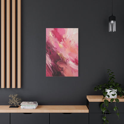 Pink Abstract Expressionist Brushstroke Wall Art & Canvas Print