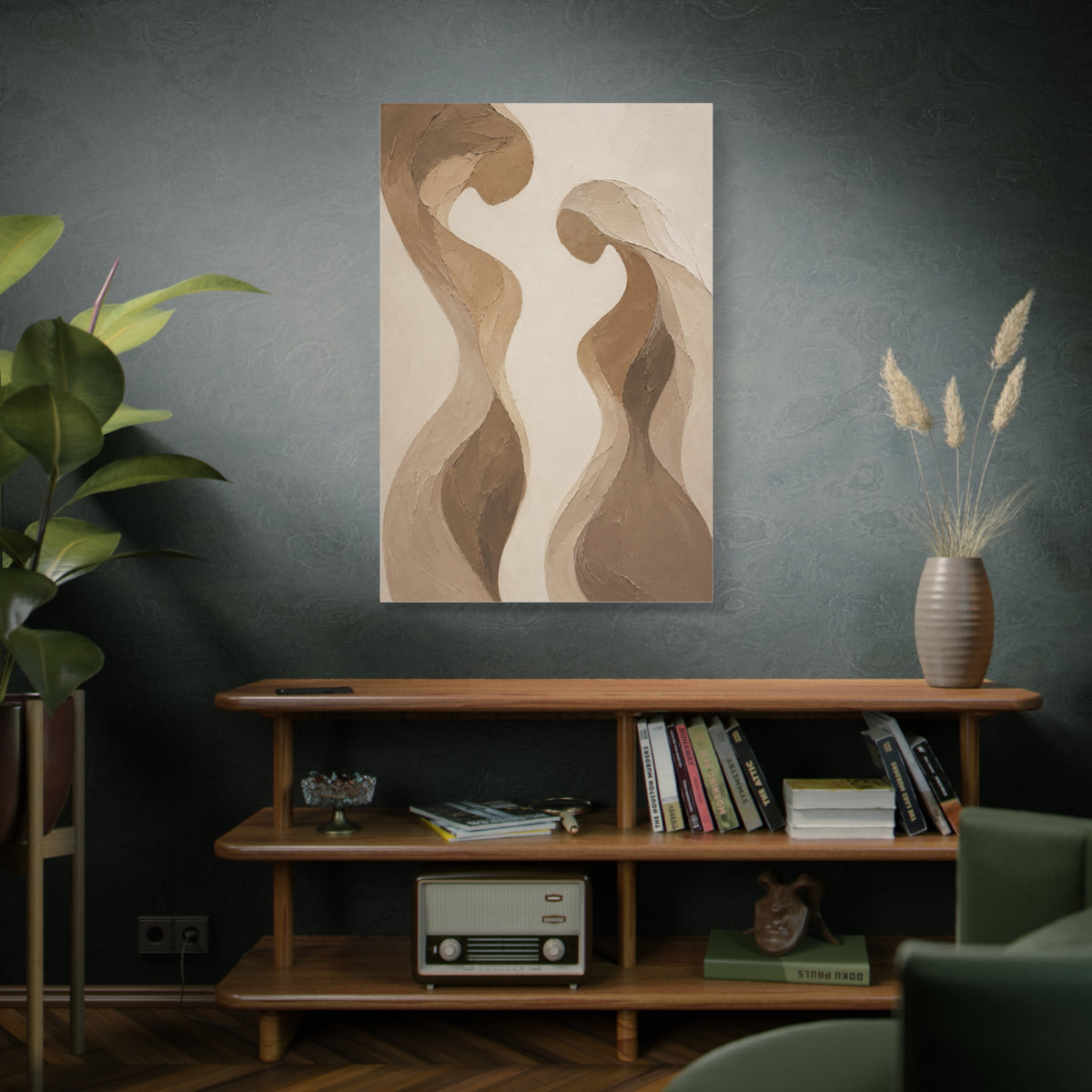 Abstract Earth Tone Lovers Flow Wall Art & Canvas Print