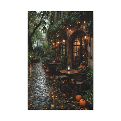 Paris Autumn Café Terrace Wall Art & Canvas Print