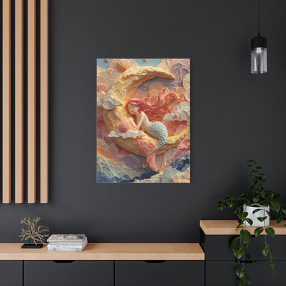Dreamy Crescent Moon Mermaid Wall Art & Canvas Print