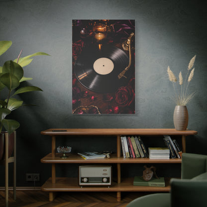 Vinyl Record Candlelit Romance Still Life Wall Art & Canvas Print