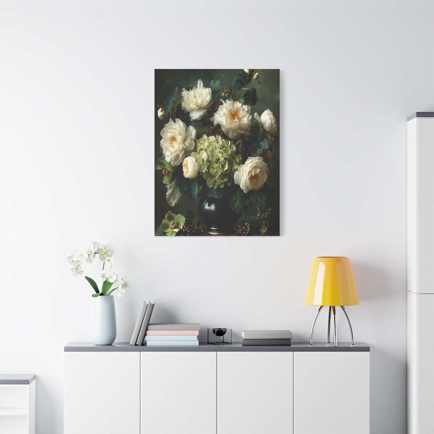Dutch Floral Green Still Life Wall Art & Canvas Print