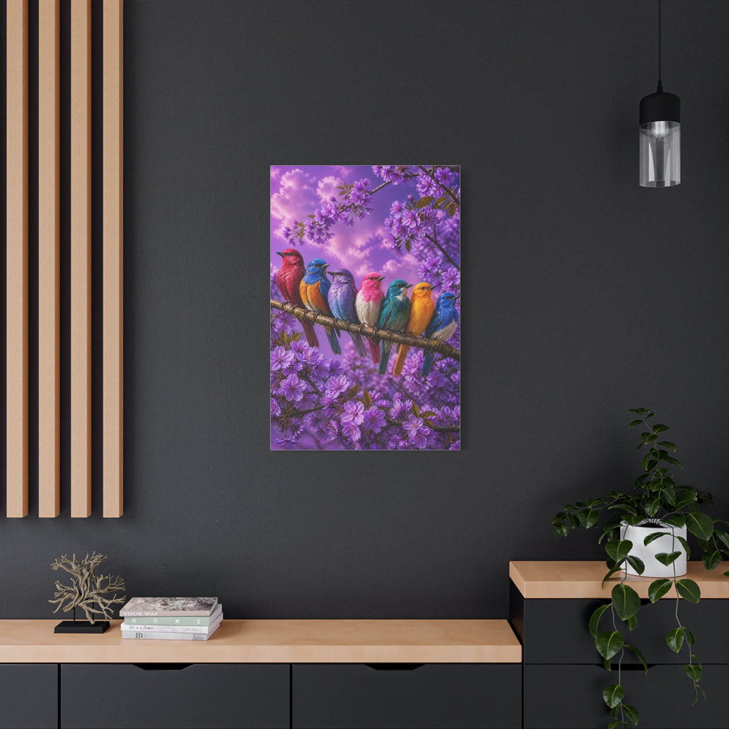 Vibrant Blossom Birds Garden Wall Art & Canvas Print