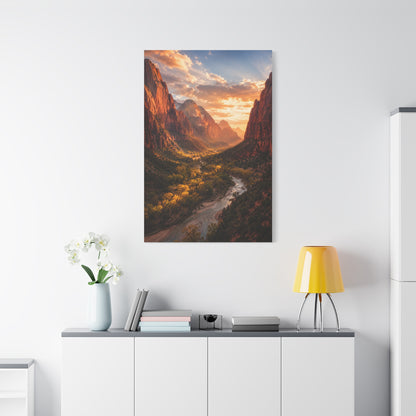 Zion Canyon Sunset Vista Southwest Wall Art & Canvas Print