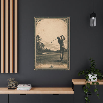 Vintage Tournament Poster Golfer Wall Art & Canvas Print