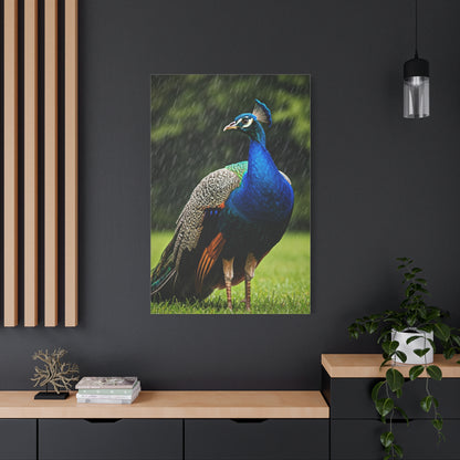 Majestic Peacock in the Rain Wall Art & Canvas Prints