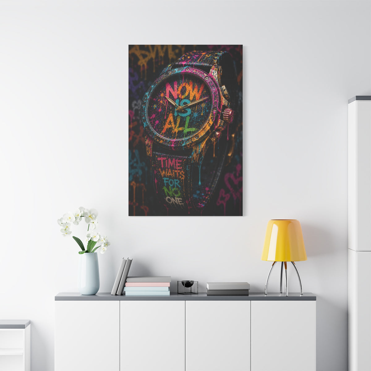 Now Is All Graffiti Watch Street Wall Art & Canvas Print