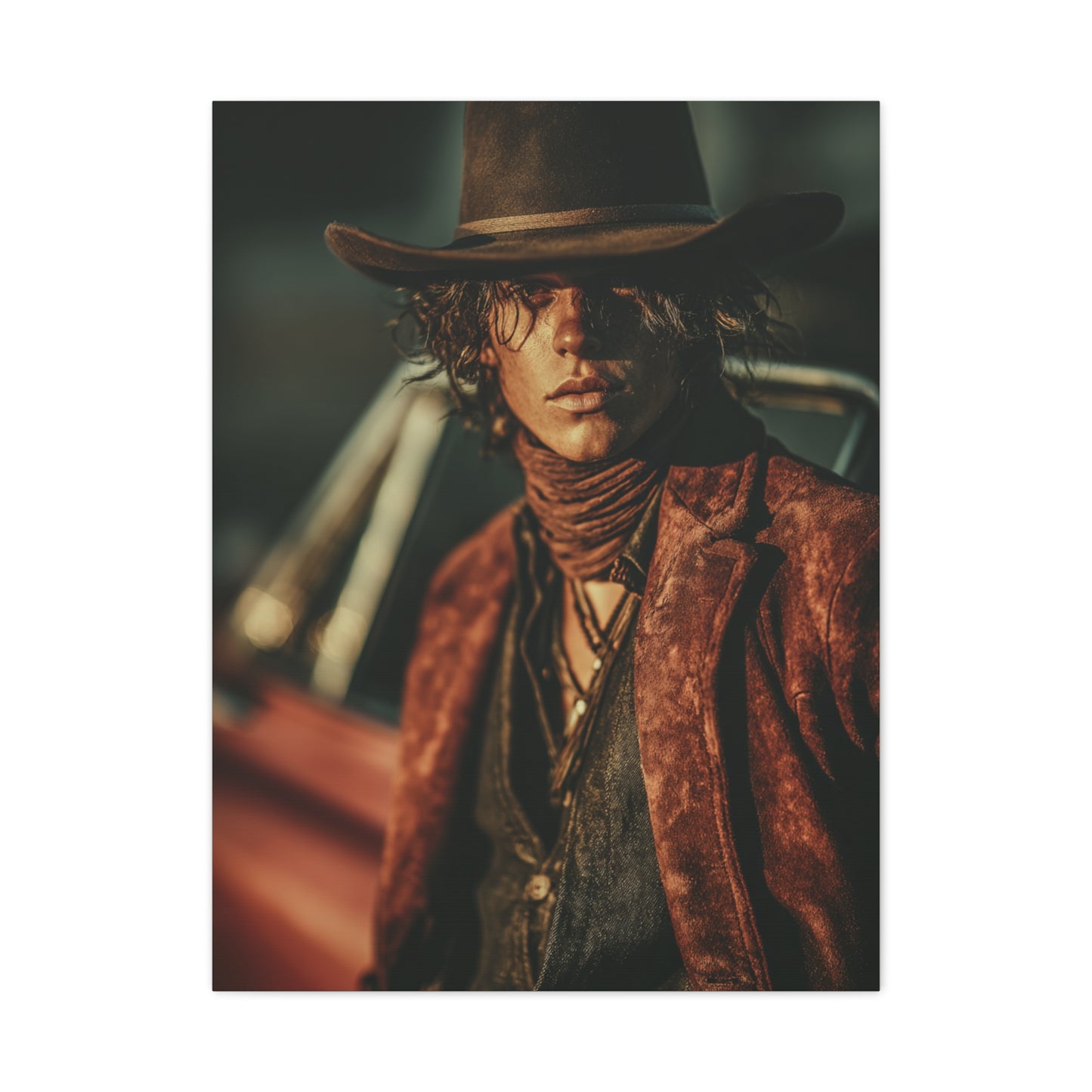 Western Editorial Cowboy Portrait Wall Art & Canvas Print