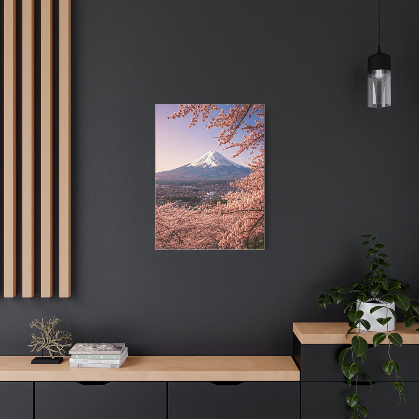 Mount Fuji Over Sakura Blossom Hillside Wall Art & Canvas Prints
