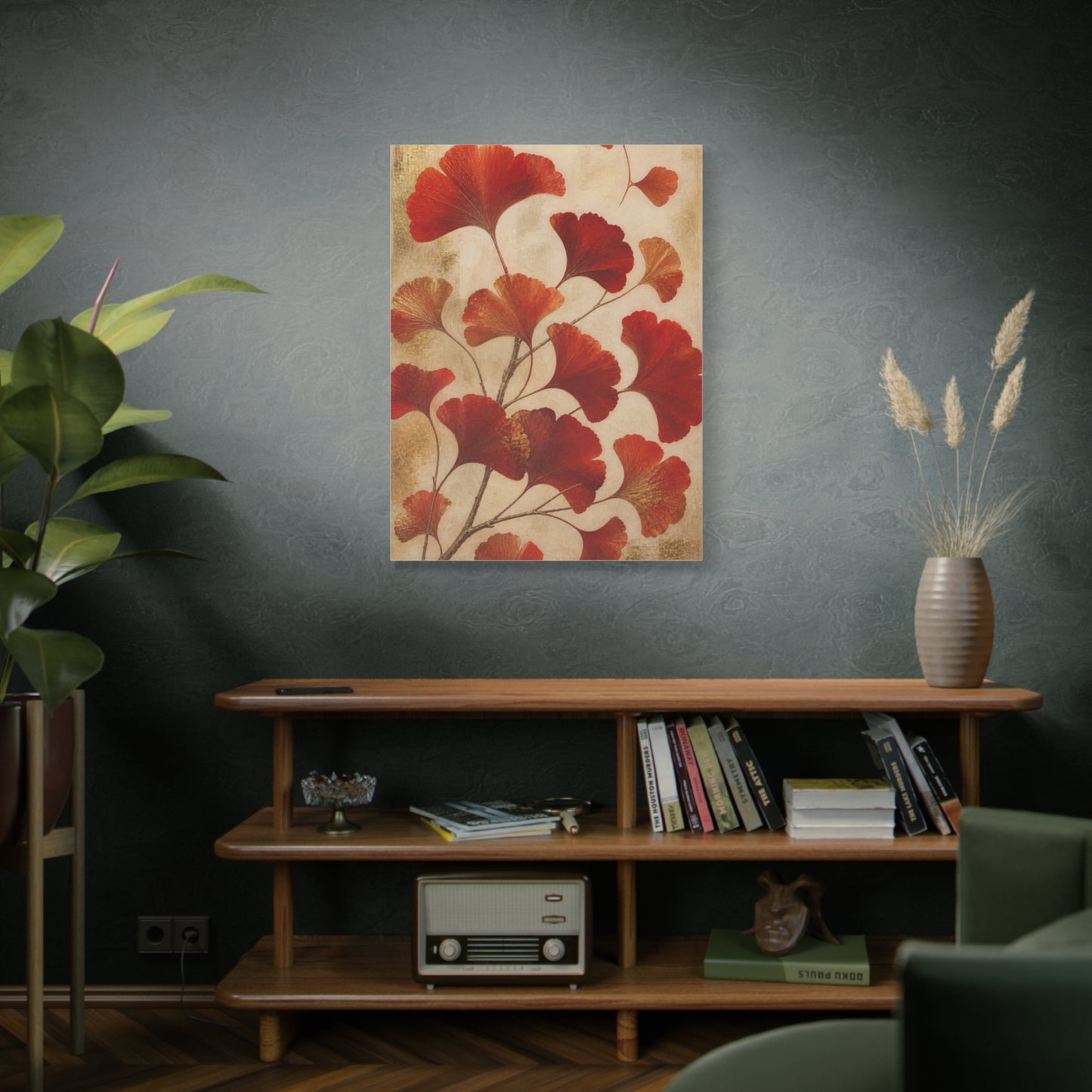 Red Ginkgo Botanical Composition Wall Art & Canvas Print