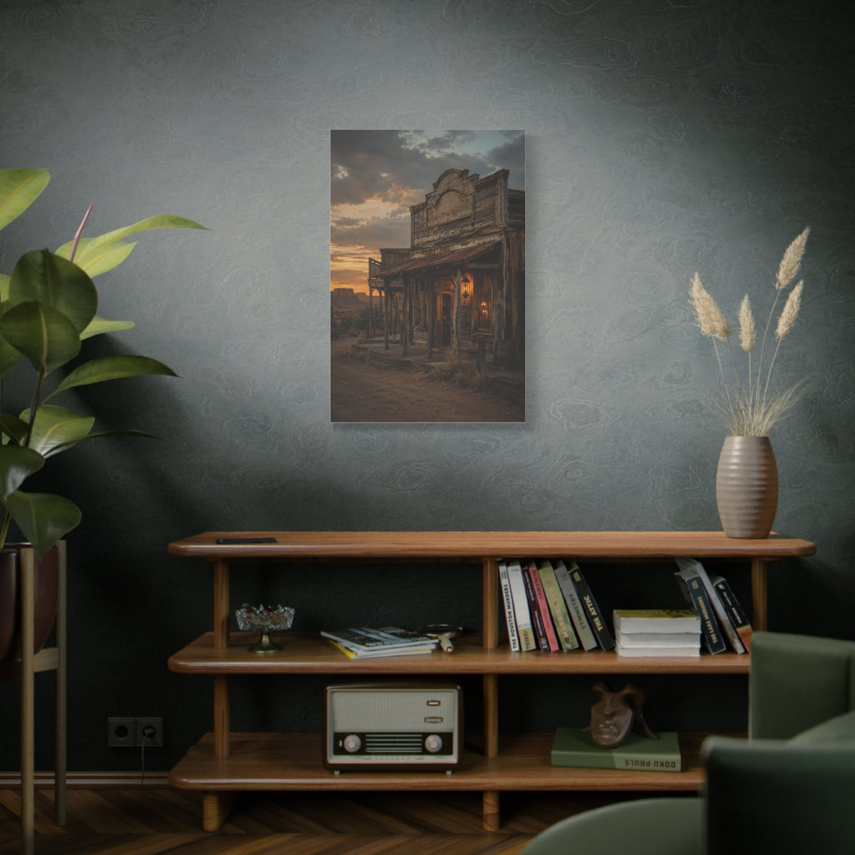Old Town Western Saloon Exterior Scene Wall Art & Canvas Print