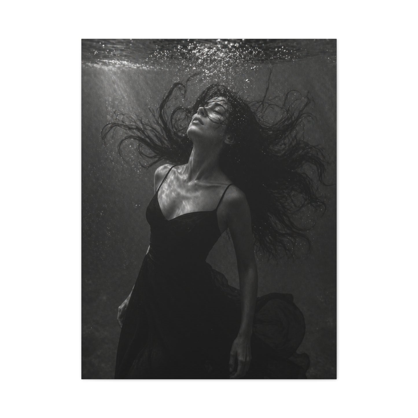 Submerged Black and White Portrait Wall Art & Canvas Print
