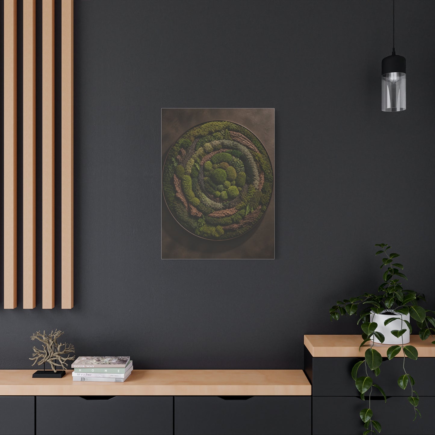 Circular Preserved Moss Relief Wall Art & Canvas Print