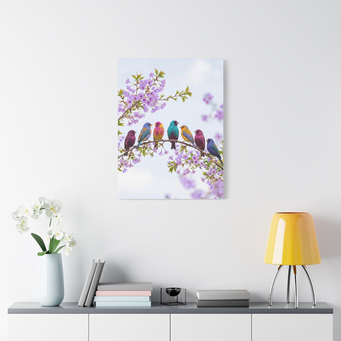 Spring Blossom Birds Composition Wall Art & Canvas Print
