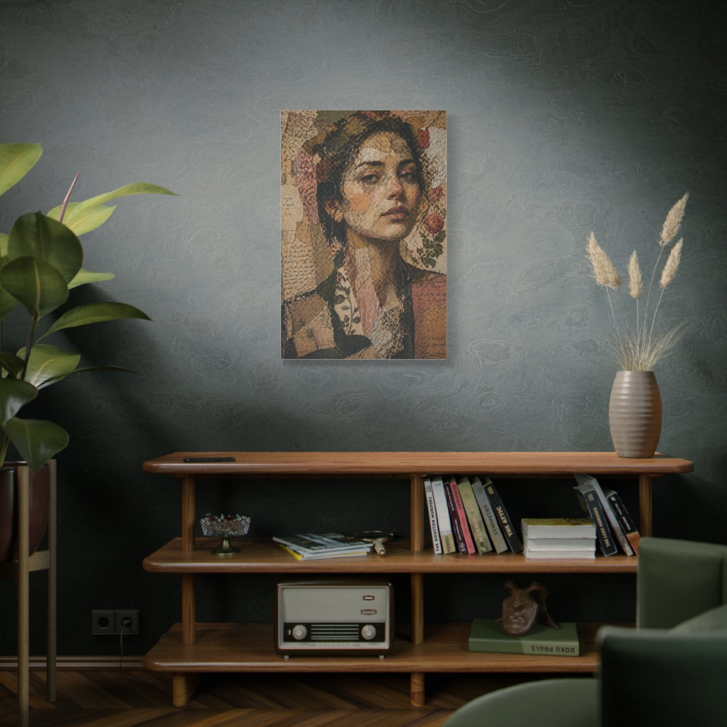 Mixed-Media Feminine Portrait Collage Wall Art & Canvas Print