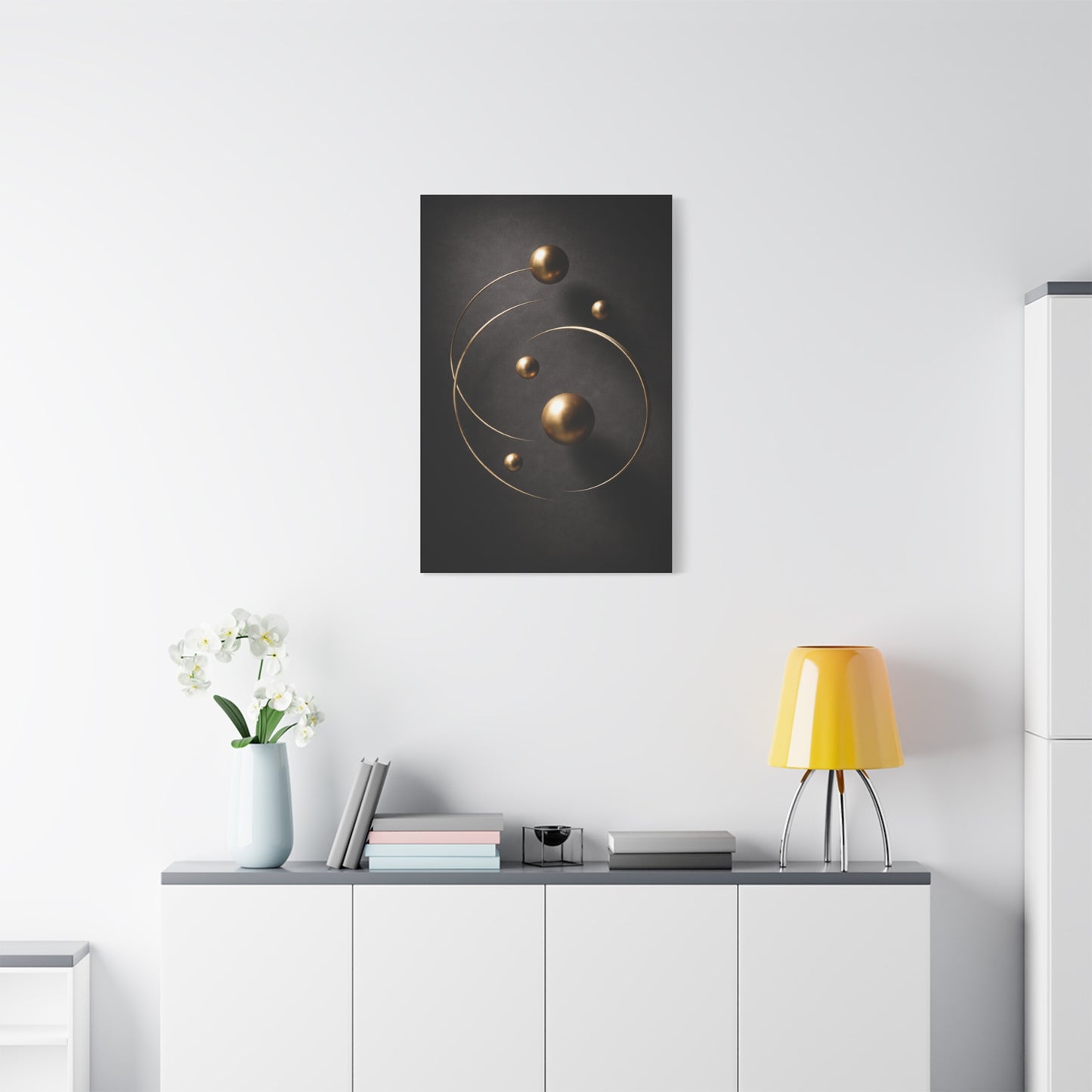 Floating Gold Sculptural Abstract Wall Art & Canvas Print