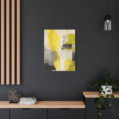 Citron and Charcoal Designer Abstract Wall Art & Canvas Print