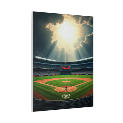 Golden Hour Baseball Field with Team Logo Wall Art & Canvas Prints