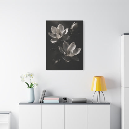 Charcoal Magnolia Floral Wall Art & Canvas Print