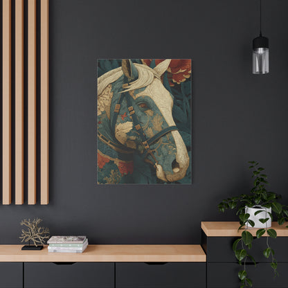 Ornamental Botanical Horse Portrait Wall Art & Canvas Print